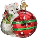 Old World Christmas Playful Mouse Glass Hanging Ornament Free Box. Fixed Price $21.98.