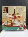 Pioneer Woman Holiday Cheer 2-TIER Server Christmas Tree Floral Ceramic 10" New. Fixed Price $44.95.