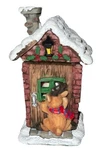 Vtg Reindeer Peeking At Nude Santa Outhouse 3.5" Christmas Figurine Roman Inc. Fixed Price $15.00.