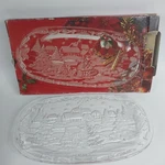 Mikasa Christmas Carol Canape Cookie Glass Platter 839/349 15 1/2" Germany. Fixed Price $24.95.