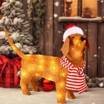 Gisafai 2.3FT Christmas Outdoor Decoration Lighted Dachshund 3D Brown. Fixed Price $65.58.