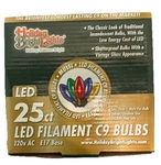 Holiday Bright Lights 25 C9 Led Filament Bulbs Multi Color E17 Base New In Box. Fixed Price $19.25.