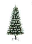 Holiday Time 6.5FT Pre-lit Flocked Clyburn Pine Artificial Christmas Tree, 250. Fixed Price $69.00.