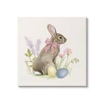 Stupell Industries Easter Bunny Rabbit Bow Spring Flowers & Eggs, Design By V.... Fixed Price $65.09.