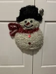 19X15 Christmas Door Wall Hanging Tinsel Garland Snowman Wreath By Box. Fixed Price $7.99.