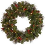 National Tree Company Pre-lit Artificial Christmas Wreath, Green, Crestwood. Fixed Price $69.19.