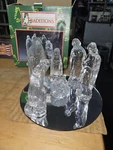 Traditions Clear Glass Small Nativity Set With Mirror Base Beautiful Christmas. Fixed Price $13.99.