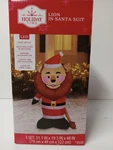 Holiday Time Lion Santa Suit 4 Ft Christmas Airblown Inflatable Led New!. Fixed Price $29.99.