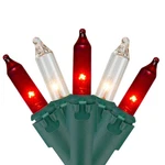 Northlight Sets 35 Red & Clear Mini Christmas Lights 2.5" Spacing Green Wire. Fixed Price $14.99.