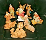 Lot Of 10 Christmas Figurines Fontanini Depose Made Italy Nativity Figures. Fixed Price $300.00.