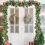 6FT Christmas Garlands With Lights Holly Berry Door Fireplace Decoration. Fixed Price $14.99.
