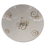 Shiny Gold "joy" Large 13X3 Serving Pasta Bowl Ceramic Christmas Holiday Read. Fixed Price $18.74.