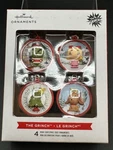 Hallmark The Grinch 4PC Mini Round Half Sphere Christmas Tree Ornaments Nib. Fixed Price $16.66.