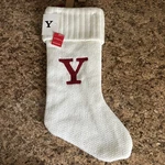 Wondershop Letter Y Red Monogram Full Size White Knit Christmas Stocking. Fixed Price $5.00.