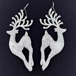 Set Of 2 Kurt S. Adler Silver Diamond Glitter Reindeer Ornaments Christmas Decor. Fixed Price $13.30.