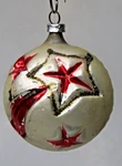 Vintage Glass Embossed Bethlehem Red Star Ball Christmas Ornament Germany. Fixed Price $45.00.