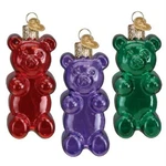 Old World Christmas Jelly Bear Glass Tree Ornaments Piece Set 32487. Fixed Price $24.98.