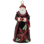 Joy To The World Glitterazzi Poinsettia Santa Polish Glass Christmas Ornament. Fixed Price $79.98.