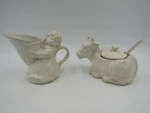 Pottery Barn 12 Days Of Christmas Maids Cow Milking Cream & Sugar Set #B144. Fixed Price $120.30.
