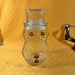 Vtg Libbey Clear Glass Snowman Candy Jar Winter Holiday Christmas Decor Canister. Fixed Price $12.00.