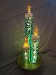 Valerie Parr Hill Christmas Candle Trio Teal Mercury Glass 13.5" Flameless Led. Fixed Price $31.19.