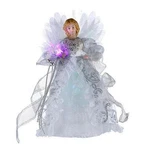 Kurt Adler 12" Led Fiber Optic Angel Tree/table Top White Silver Gown UL1984. Fixed Price $38.24.
