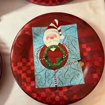 Sakura Merry Making Melamine 9 Inch Salad Plates Whimsical Santa Christmas Lot 7. Fixed Price $12.99.