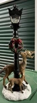 Regency International Led Lighted 19IN Lamp Post, Reindeer Wreath, 4.5V Battery. Fixed Price $50.00.