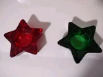 Crate & Barrel 2 Christmas Star Votive Holders, Red Green. Fixed Price $8.99.