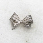 Intricate Sterling Silver 925 Filigree Bow Ribbon Brooch K6292. Fixed Price $39.95.