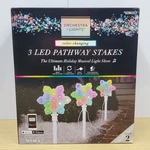 Gemmy Orchestra Of 3 Led Multicolored Snowflake Pathway Stakes Show. Fixed Price $49.99.