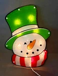 17" Lighted Snowman Christmas Window Decor Vintage Impact Innovations. Fixed Price $15.99.