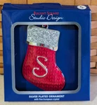 Regent Square Studio Design Red Stocking Letter Collectible Ornament W/crystal. Fixed Price $13.95.