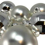 Pinnacle Peak Trading Silver Shiny Matte Polish Glass 60MM Ball Ornament Set. Fixed Price $29.98.