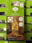 New Holiday Time 50-COUNT Battery-operated Led Flicker Christmas String. Fixed Price $10.95.