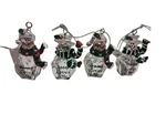 Ganz Crystal Clear Acrylic Christmas Ornaments Set Of 4 About 2" Snowmen Nwt. Fixed Price $21.60.