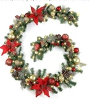 Wbhome Pre-lit 9 FEET/102 Inch Christmas Garland Classic Red & Gold Themed With. Fixed Price $34.99.
