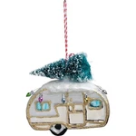 Primitives By Kathy Silver Camper Glass Ornament New Christmas Holiday Gift. Fixed Price $12.79.