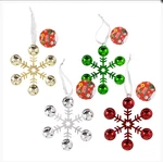 Christmas Tree Ornament 4PC Metal Snowflake Golden Silver Red Green Decoration. Fixed Price $9.97.