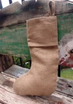 100% Natural Burlap Jute Holiday Christmas Stocking 16 Inch. Fixed Price $6.95.