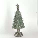 Raz Imports Glitter Christmas Tree With Gold Star On Silver Pedestal 14. Fixed Price $22.50.