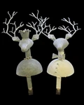 Kalalou Distressed Metal Deer Stocking Holders Woodland Rustic Christmas. Fixed Price $62.99.