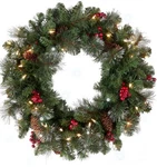 National Tree 24 Inch Pre-lit Crestwood Spruce Wreath W/clear Lights, Plug-in. Fixed Price $41.16.
