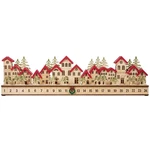 Hand-painted Holiday Wooden Village Led Advent Calendar 30"X4"X8" Nib By Costco. Fixed Price $85.99.