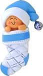 Baby Stocking Blue Personalized Christmas Tree Ornament. Fixed Price $18.25.
