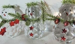 3 Ganz Kissing Krystals Snowmen With Red Stars Christmas Ornaments. Fixed Price $13.50.