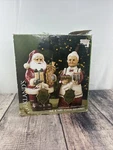 Vintage Kirkland Mr. & Mrs. Santa Claus 11.5" Glazed Cermic Figurines Box. Fixed Price $45.00.