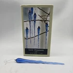 Set Of 12 Smith And Hawken Glass Icicles 7" Long Nib Christians Ornaments. Fixed Price $64.95.