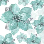 36 Pcs Christmas Poinsettia Glitter Faux Flowers Tree Ornaments Bluegreen. Fixed Price $26.58.