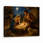 Nativity Scene Canvas Wall Art Christmas Holy Family Manger Birth Of Jesus Print. Fixed Price $40.72.